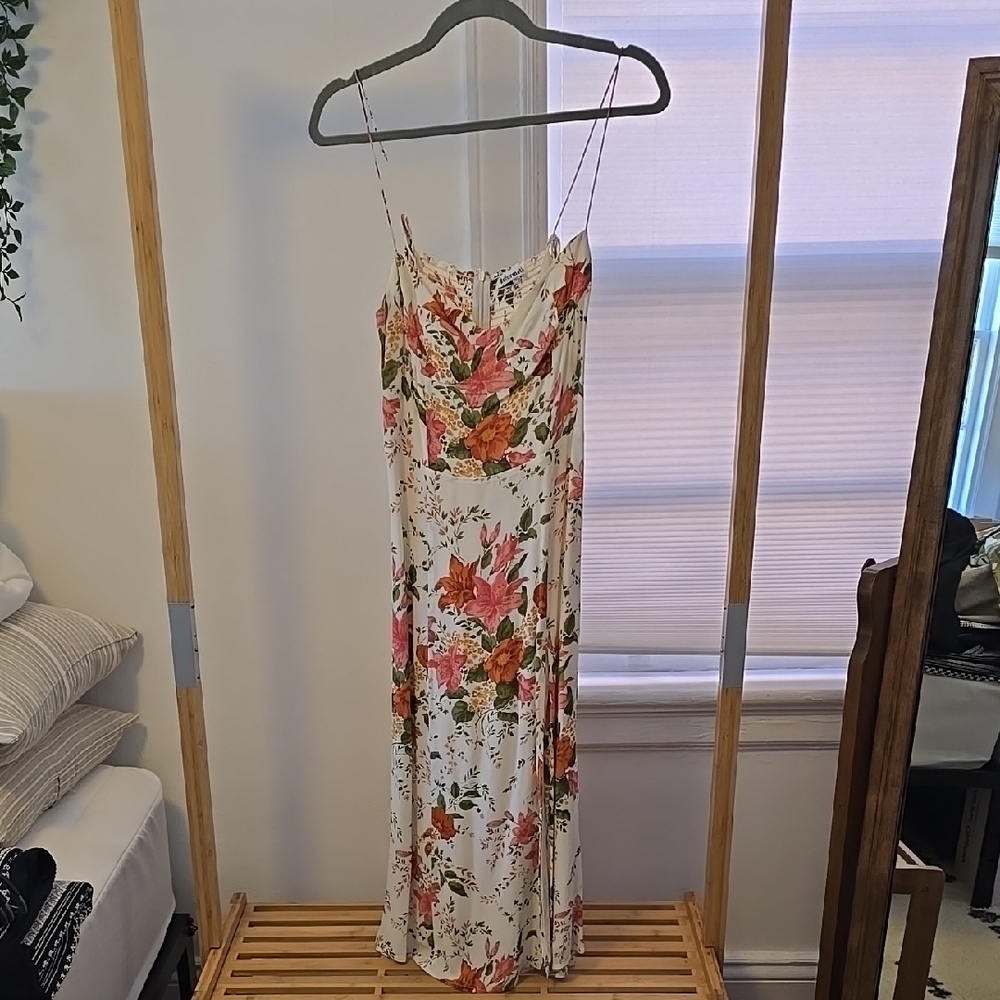 Reformation Pink Cream Maxi Sundress Spaghetti Strap Wedding